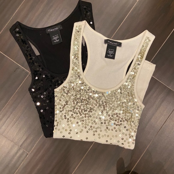 2 for 1 sequin racer back tank tops - Picture 2 of 4